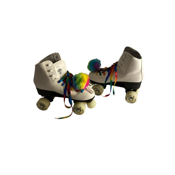 Retro Rainbow Light-Up Roller Skates EPIC White Size 6 - Picture 4 of 8